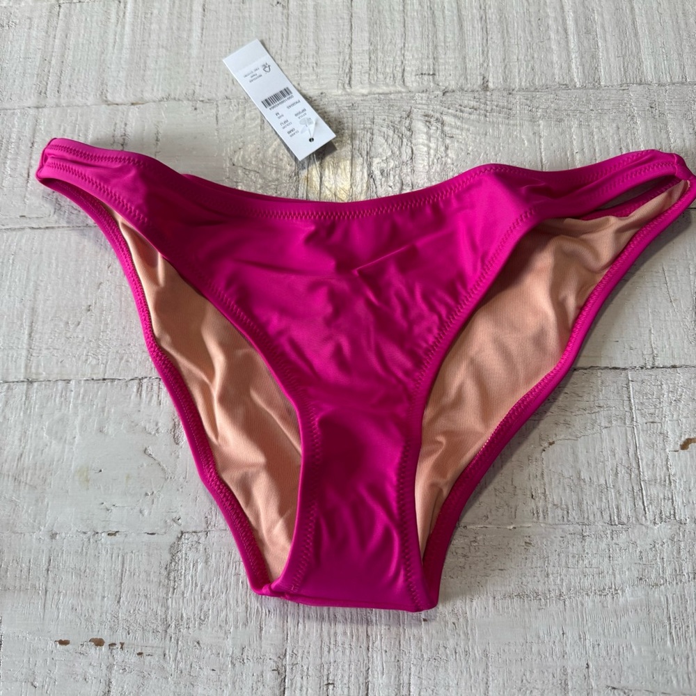 J.Crew Heritage 1989 Bikini Bottom NWT size Medium Radiant Fuchsia High-Leg - Picture 12 of 12
